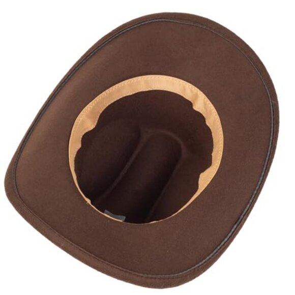 Vintage Western Cowboy Hat Square Crown Wide Brim Retro Chic Outdoors